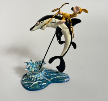 Franquin et Batem - Figurine le Marsupilami chevauchant le requin - Avec tiré à part - Pixi - 2003