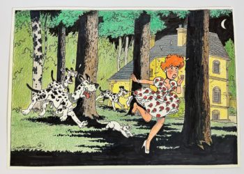 Wasterlain - Jeannette Pointu - Dessin original Hommage à Hergé