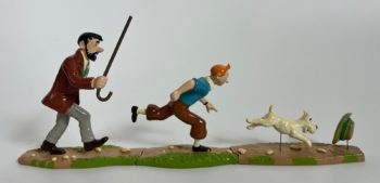 Hergé- Figurines Tintin, Milou et Haddock poursuite - Pixi - 2001