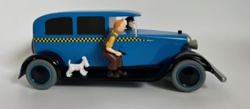 Hergé -  Le taxi Tintin en Amérique - 1e version variante personnages en métal - Aroutcheff - 1986
