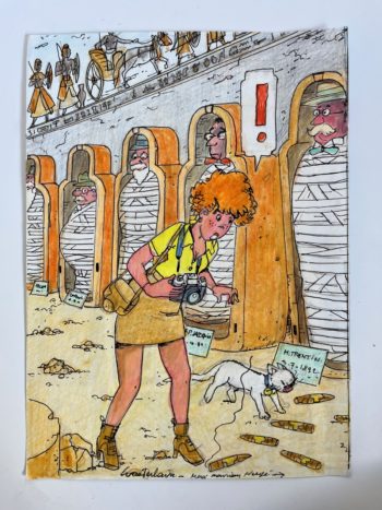 Wasterlain - Jeannette Pointu - Dessin original - Merci Monsieur Hergé