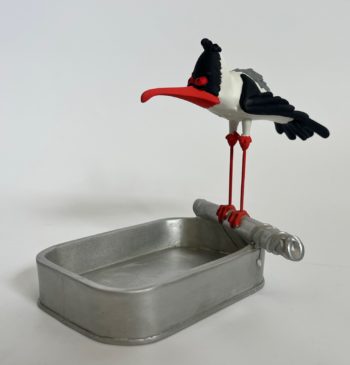 Franquin - Figurine Gaston - La mouette rieuse et la boite de sardines - Version yeux rouges -  Leblon Delienne - 1993