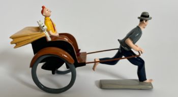 Hergé- Figurines Tintin et Milou dans le pousse pousse - Pixi - 1991