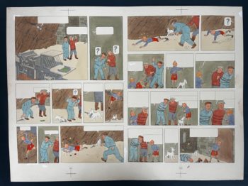 Hergé et Studios Hergé - Coloriage original - Première édition couleur - L'Ile Noire - 1943