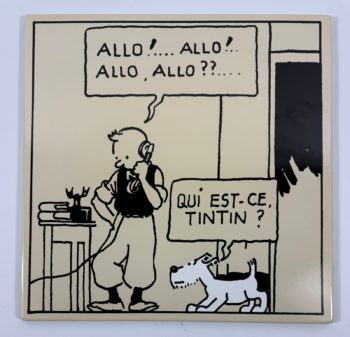 Hergé - Tintin - Plaque émaillée Allo - Emaillerie Belge - 35cm - 1993