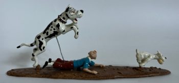 Herge - Figurine Le Danois poursuit Tintin - Pixi - 2002
