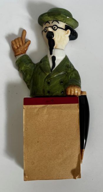 Hergé - Figurine Tournesol avec son bloc notes - La Chaise Longue - 1985