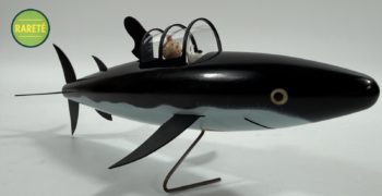 Hergé- Figurine Le sous marin requin - Petit modèle - 1ère version - Avec personnages - Aroutcheff -  1986