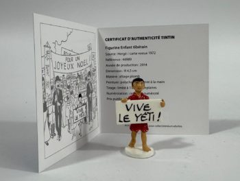 Hergé - Tintin - Collection Carte de Voeux - Figurine Enfant Tibétain Vive yeti -  Pixi - 2014