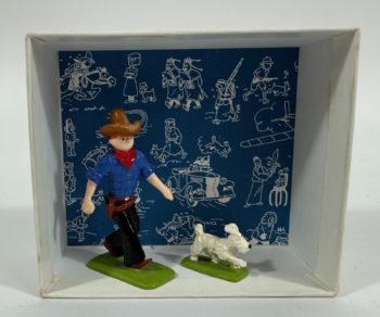 Herge - Tintin en cowboy avec Milou- Tintin en Amerique - Pixi - 1992