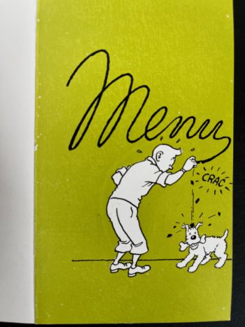 Hergé - Tintin - Essai d'imprimerie - Menu - 1966