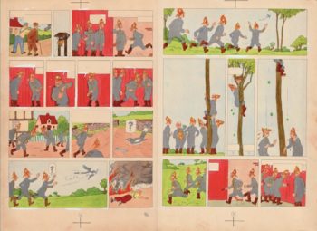 Hergé et Studios Hergé - Coloriage original - Première édition couleur - L'Ile Noire - 1943