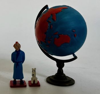 Hergé - Figurine Tintin et Milou mappemonde - Special an 2000 -  Pixi - 2000
